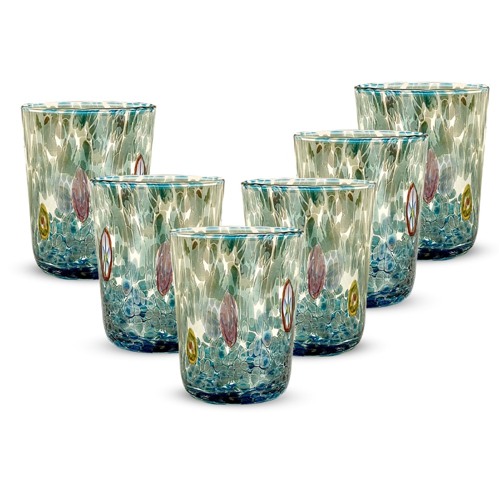 Set 6 pezzi Bicchiere Murano Acquamarina