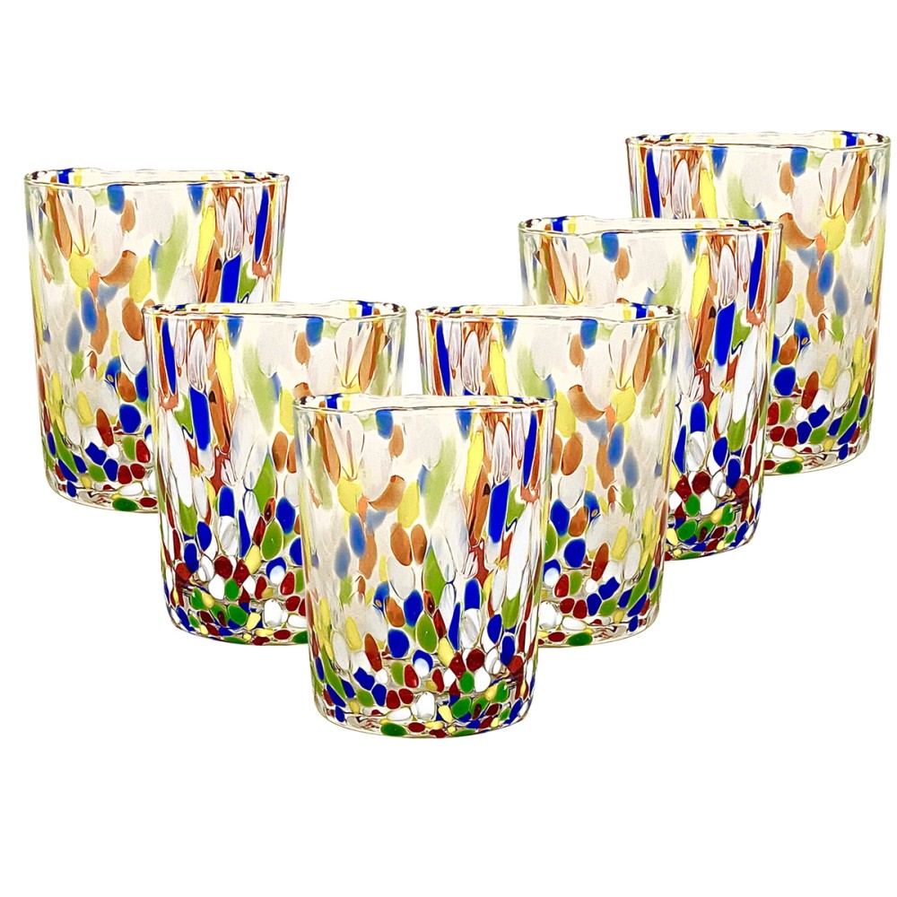 Set 6 pezzi Bicchiere Murano Multicolore