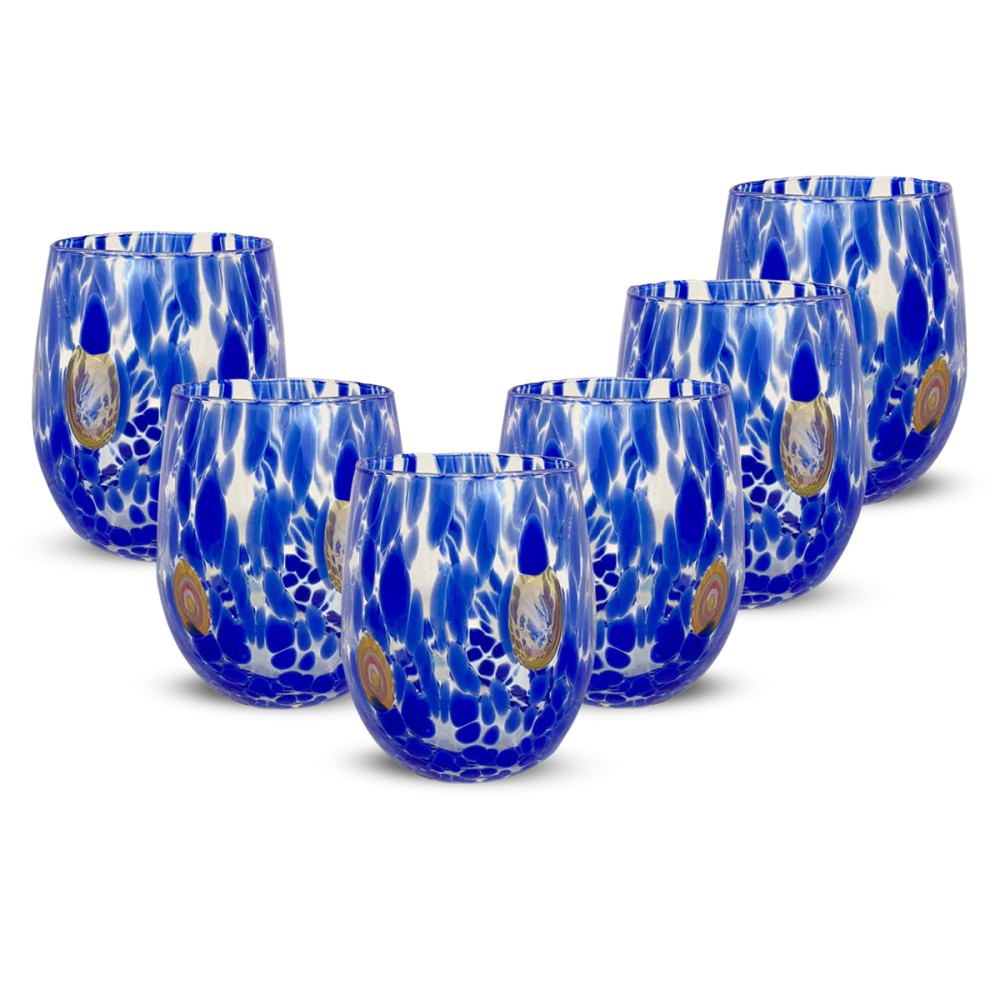 Set 6 pezzi Bicchiere Murano Blu