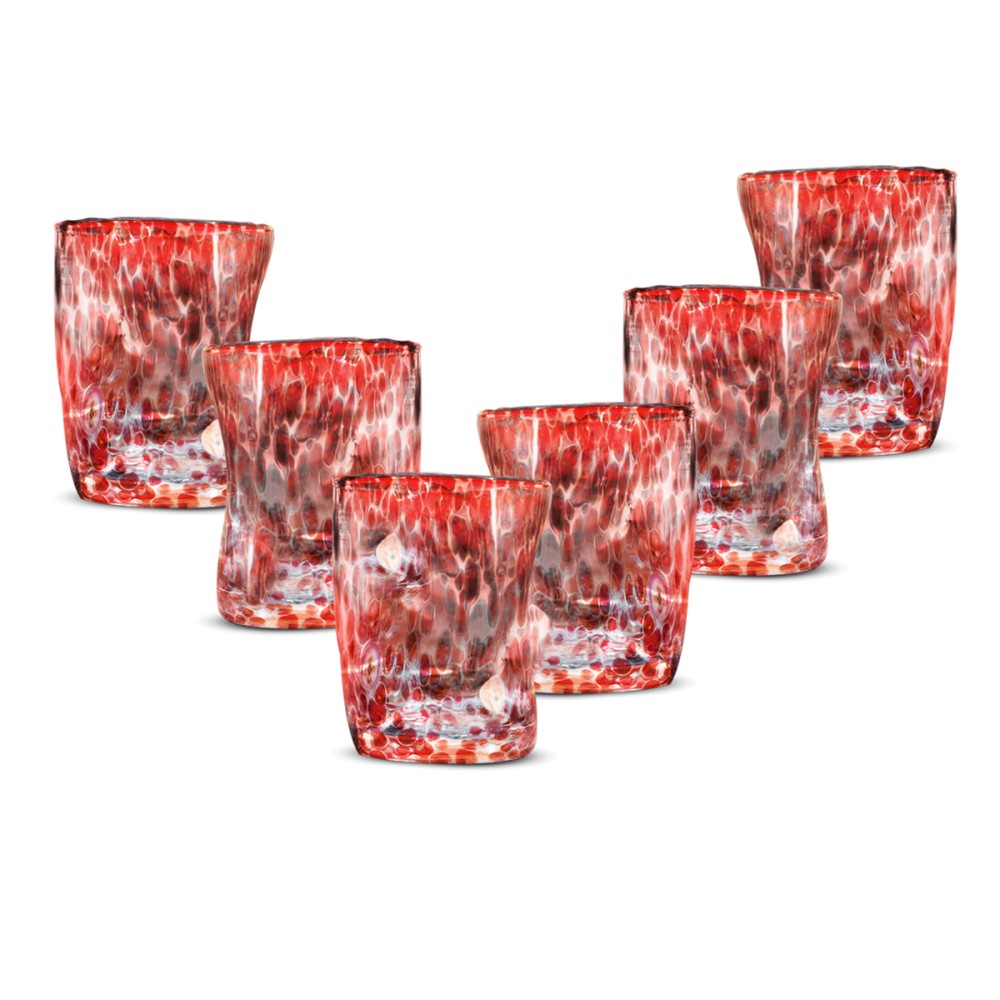 Set 6 pezzi Bicchiere Goto Murano Rosso